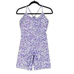 Sage Collective Body Suit Romper Womens Small Purple White Strappy One Piece